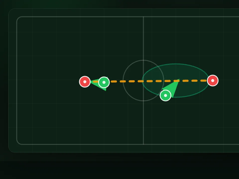 Animated eFootball second man press passing lane trap diagram