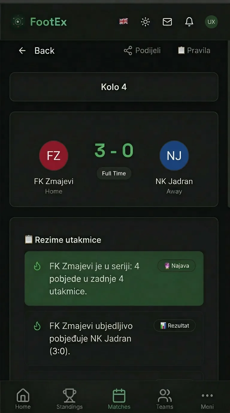 Result entry flow